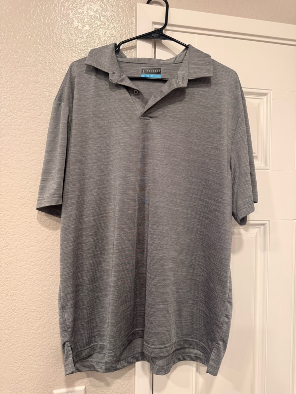 PGA Tour Men’s Heather Gray Short-Sleeve Polo
